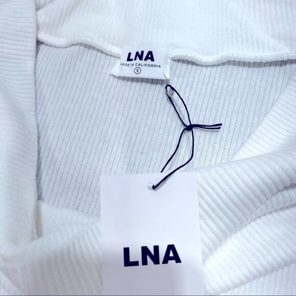 LNA X REVOLVE Encounter Off the Shoulder Midi Dress In White Size S NWT - Picture 12 of 13